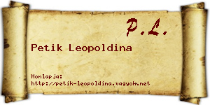 Petik Leopoldina névjegykártya